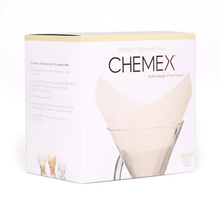 Chemex Papierfilter für 6-10 Tassen, quadratisch, weiß, 100 Stk.