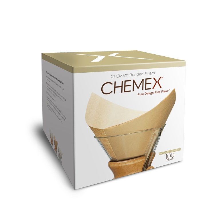Chemex Papierfilter für 6-10 Tassen, quadratisch, natur, 100 Stk.